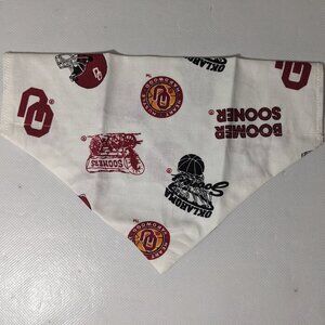 NEW- Homemade OU Oklahoma Sooner Dog Bandana BOOMER (8" x 6") Size S-M